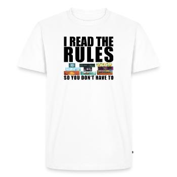 Règles dictant - T-shirt Premium bio Homme - blanc - Devant - Nico (187cm)