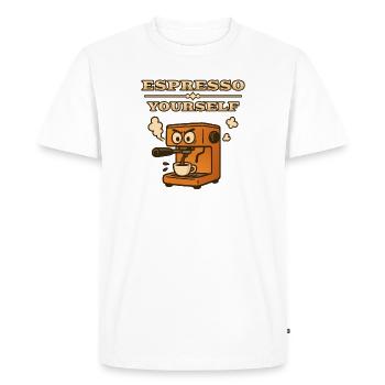 Espresso Yourself - Men's Premium Organic T-Shirt - white - Front - Nico (187cm)