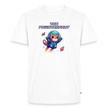 L’astronaute Cat dans l’espace - T-shirt Premium bio Homme - blanc - Devant - Nico (187cm)
