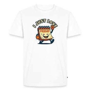 I Love Friday Cartoon - Men's Premium Organic T-Shirt - white - Front - Nico (187cm)