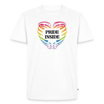 Mois de la fierté LGBT - Pride Inside - T-shirt Premium bio Homme - blanc - Devant - Nico (187cm)
