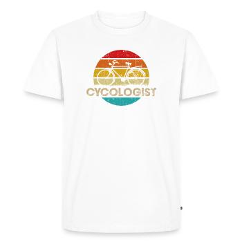 Vintage Bicycle Sunset Design - Men's Premium Organic T-Shirt - white - Front - Nico (187cm)