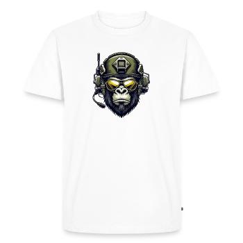 Conception militaire Gorilla - T-shirt Premium bio Homme - blanc - Devant - Nico (187cm)