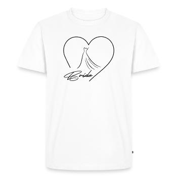 L’équipe de la mariée ! Coeur & Robe de mariée, Personnalisable - T-shirt Premium bio Homme - blanc - Devant - Nico (187cm)