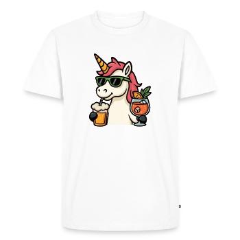 Party Unicorn Drinks - Men's Premium Organic T-Shirt - white - Front - Nico (187cm)