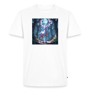 Animal Totem Cerf au Clair de Lune - T-shirt Premium bio Homme - blanc - Devant - Nico (187cm)