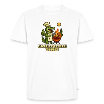 C’est l’heure de la grillodille ! - T-shirt Premium bio Homme - blanc - Devant - Nico (187cm)