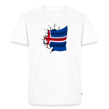 Drapeau de l’Islande - Islande - Drapeau Broken Design - T-shirt Premium bio Homme - blanc - Devant - Nico (187cm)