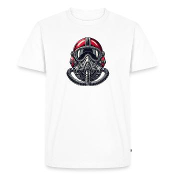 Pilot Helmet Design - Men's Premium Organic T-Shirt - white - Front - Nico (187cm)