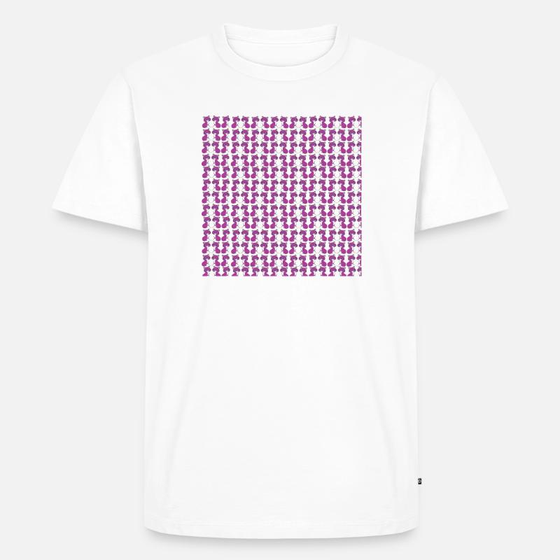katzenmuster, langhaar katze sitzend, Samtpfote - Männer Premium Bio T-Shirt - Weiß