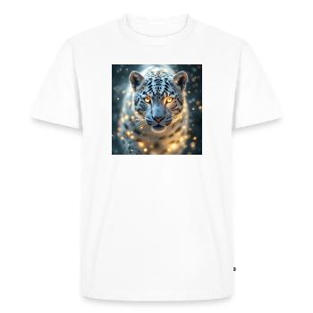 Animal Totem Léopard Blanc - T-shirt Premium bio Homme - blanc - Devant - Nico (187cm)