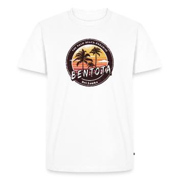 Plage de Bentota Sri Lanka Palmiers Design - T-shirt Premium bio Homme - blanc - Devant - Nico (187cm)