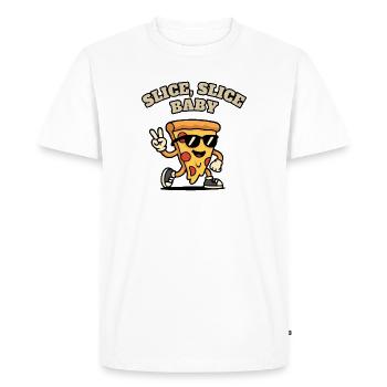 Slice Slice Baby : Pizza Slice avec lunettes de soleil. - T-shirt Premium bio Homme - blanc - Devant - Nico (187cm)