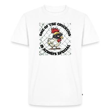 chemise de poulet Il y a toujours un poulet spécial - T-shirt Premium bio Homme - blanc - Devant - Nico (187cm)