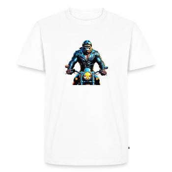 Illustration de cavalier de gorille urbain - T-shirt Premium bio Homme - blanc - Devant - Nico (187cm)