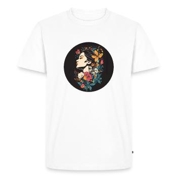 Femme Tête Fleurs Journée Internationale de la Femme Abstrait Créatif - T-shirt Premium bio Homme - blanc - Devant - Nico (187cm)