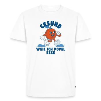 En bonne santé parce que je mange des crottes de nez – dicton effronté - T-shirt Premium bio Homme - blanc - Devant - Nico (187cm)