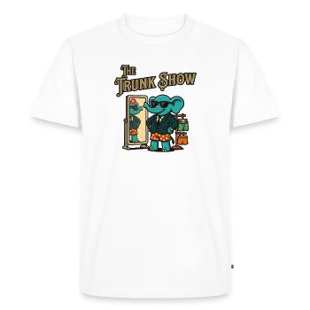 Trunk Show : Éléphant en smoking et maillot de bain - T-shirt Premium bio Homme - blanc - Devant - Nico (187cm)