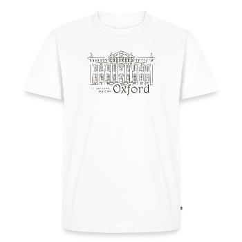 Oxford, dessin à la main Clarendon Building, Angleterre - T-shirt Premium bio Homme - blanc - Devant - Nico (187cm)