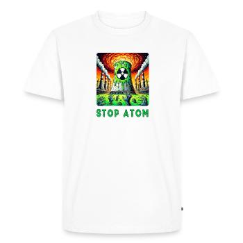 Stop Atom – Radioactif - T-shirt Premium bio Homme - blanc - Devant - Nico (187cm)