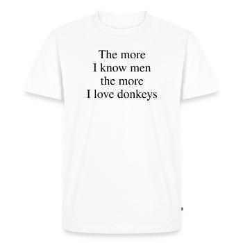 The More I Love Donkeys - Men's Premium Organic T-Shirt - white - Front - Nico (187cm)