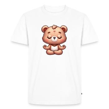 Sweet Bear Yoga Méditation Paix intérieure Se détendre - T-shirt Premium bio Homme - blanc - Devant - Nico (187cm)