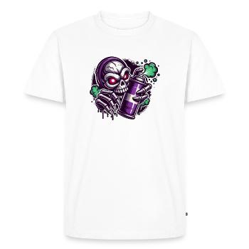Skull Sprayer - Men's Premium Organic T-Shirt - white - Front - Nico (187cm)