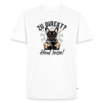 Cool French Bulldog - Men's Premium Organic T-Shirt - white - Front - Nico (187cm)