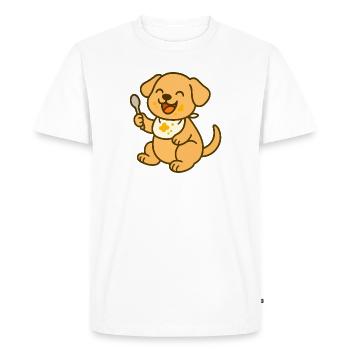 Nourrir avec l’amour d’un chiot - T-shirt Premium bio Homme - blanc - Devant - Nico (187cm)