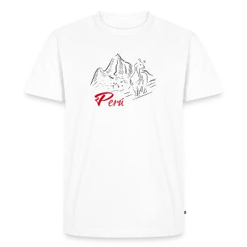Machu Picchu - Pérou - T-shirt Premium bio Homme - blanc - Devant - Nico (187cm)