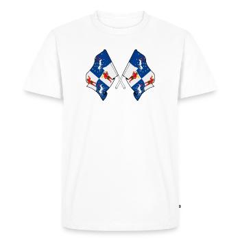 Drapeaux du Norrbotten croisés - T-shirt Premium bio Homme - blanc - Devant - Nico (187cm)