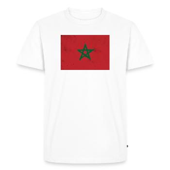 Drapeau du Maroc - T-shirt Premium bio Homme - blanc - Devant - Nico (187cm)