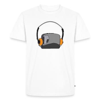 Cool Portable Cassette Audio Player - Men's Premium Organic T-Shirt - white - Front - Nico (187cm)