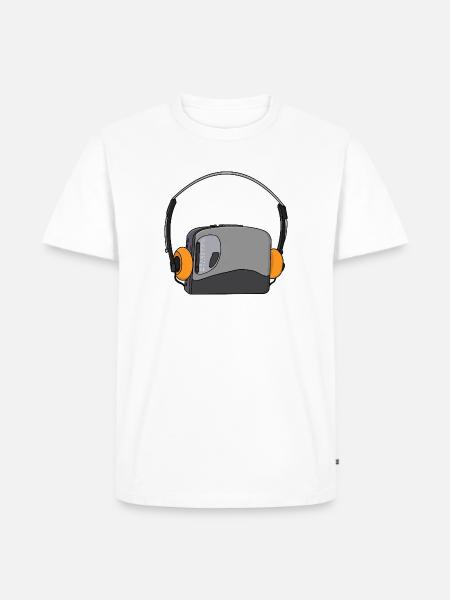 Cool Portable Cassette Audio Player - Men's Premium Organic T-Shirt - white