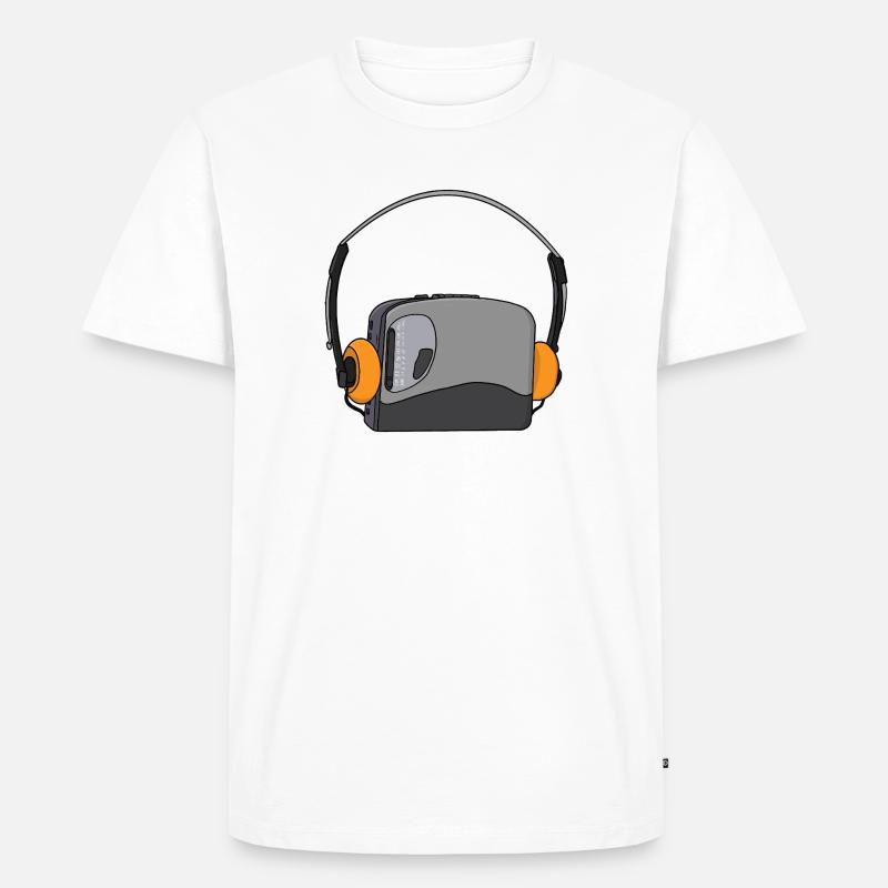 Cooler tragbarer Kassetten-Audio-Player - Männer Premium Bio T-Shirt - Weiß