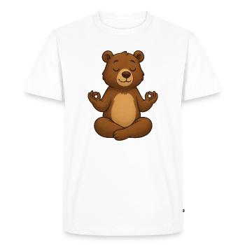 Sweet Bear Yoga Relaxation Chill Méditation Relax - T-shirt Premium bio Homme - blanc - Devant - Nico (187cm)