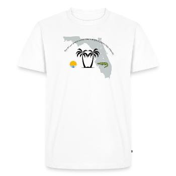 Carte de voyage de la Floride avec symboles - T-shirt Premium bio Homme - blanc - Devant - Nico (187cm)
