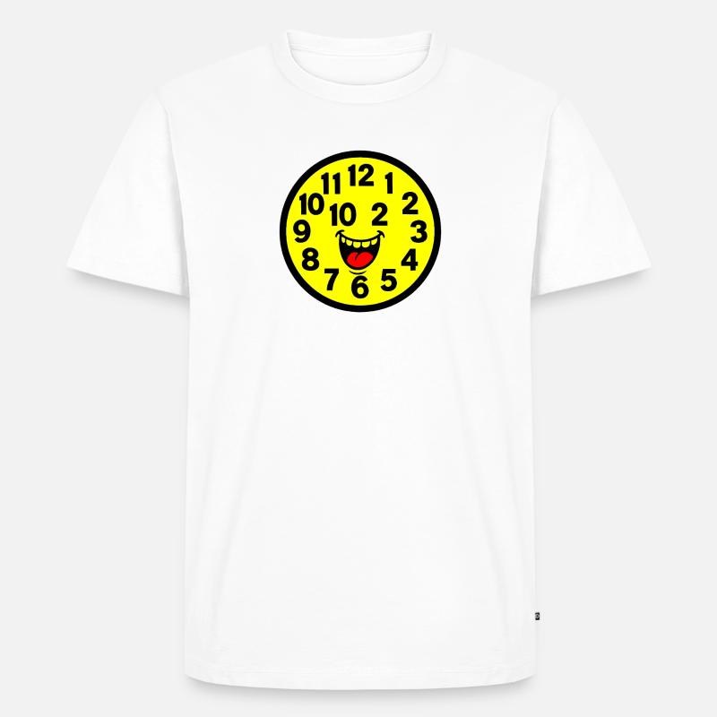 Fröhliches parodiertes Uhrendesign - Männer Premium Bio T-Shirt - Weiß