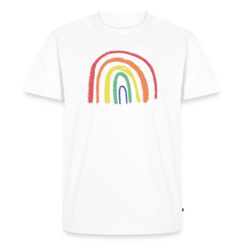 Arc de pinceau arc-en-ciel fantaisiste - T-shirt Premium bio Homme - blanc - Devant - Nico (187cm)