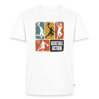 Basketball Action - Men's Premium Organic T-Shirt - white - Front - Nico (187cm)