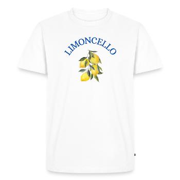 Limoncello – citrons sur une branche avec lettrage - T-shirt Premium bio Homme - blanc - Devant - Nico (187cm)