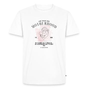Maternité EST 2026 – Tu fais du bon travail Maman - T-shirt Premium bio Homme - blanc - Devant - Nico (187cm)