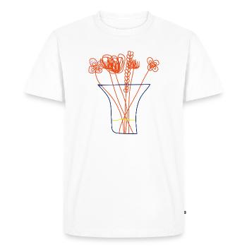 Minimalist Bouquet – Flowers in a Vase - Men's Premium Organic T-Shirt - white - Front - Nico (187cm)