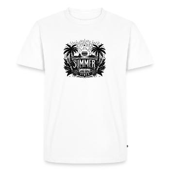SUMMER Vibes, Design de plage - T-shirt Premium bio Homme - blanc - Devant - Nico (187cm)