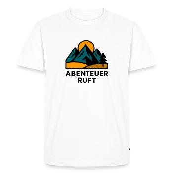 Mountain motif with sunrise - Men's Premium Organic T-Shirt - white - Front - Nico (187cm)