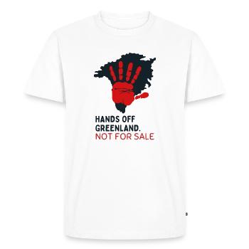 Hands Off Greenland Not For Sale  - Men's Premium Organic T-Shirt - white - Front - Nico (187cm)