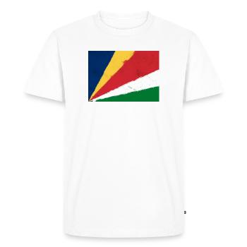 Flag of Seychelles - Men's Premium Organic T-Shirt - white - Front - Nico (187cm)