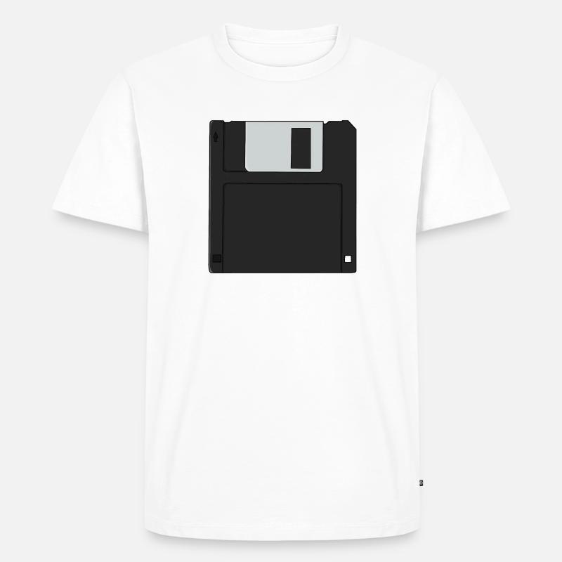 Nostalgische 31/2 Zoll Diskette Retro Diskette - Männer Premium Bio T-Shirt - Weiß
