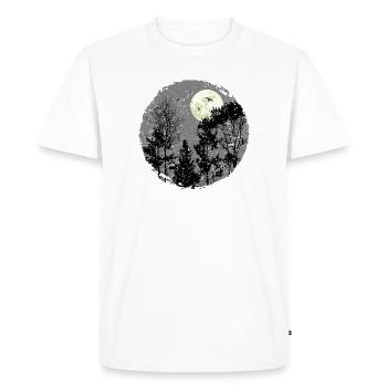 Scène de forêt nocturne sanctifiante - T-shirt Premium bio Homme - blanc - Devant - Nico (187cm)