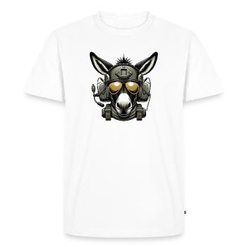 Conception militaire de l’âne - T-shirt Premium bio Homme - blanc - Devant - Nico (187cm)